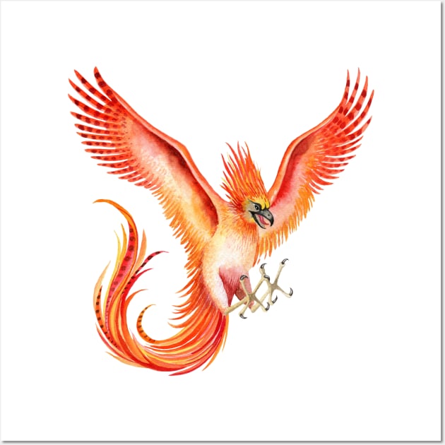 Red flying Phoenix Wall Art by Simple Wishes Art